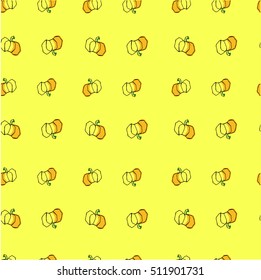 print with the pumpkins. autumn vegetables.