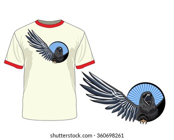 The print "Raven". Vector. Can be used on different clothes.
