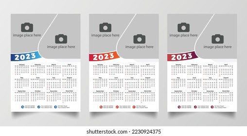 Print Ready 2023 Wall Calendar Template 