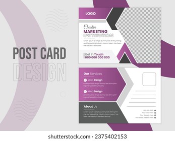 Print Ready Corporate Professional Business Postcard Design, Corporate Post Card Template Vector.