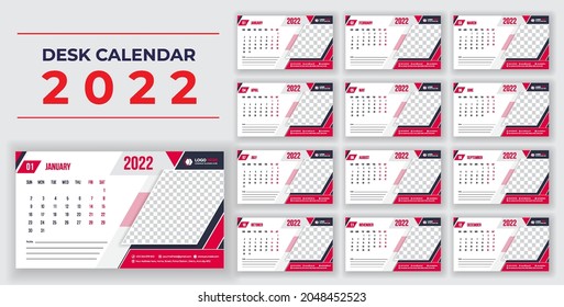 Print ready desk Calendar design 2022 victor template, victor banner eps or social media design, new desk and wall calendar design with creative and dynamic shapes for print ready design