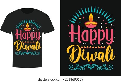 Print ready diwali special t shirt design