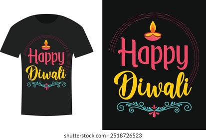 Print ready diwali special t shirt design
