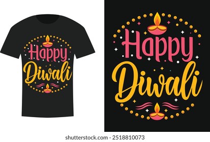 Print ready diwali special t shirt design
