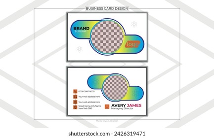 Print ready Editable Business Card Template Design Abstract Modern Icon Color for Luxury Presentation of Simple Corporate Identity Concept Minimal Elegant Brand Set of Creative Contact Information.