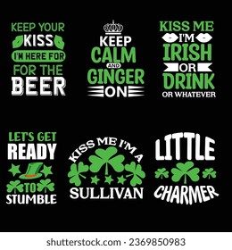 Print Ready Editable St Patrick’s Day T Shirt Design Bundle . This is a printable t-shirt typography designs file .You can easily print on t- shirt, hoodie, mug, beg, poster, wall etc.This is not only