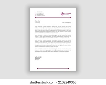 Print Ready minimal Letterhead Design template, letterhead, A4 Size Letterhead, Business letterhead design.