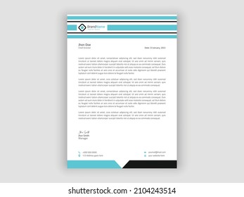 Print Ready Minimal Letterhead Design Template, Letterhead, A4 Size Letterhead, Business Letterhead Design.