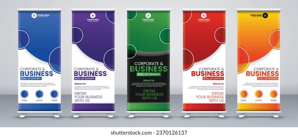 Print ready modern Business roll up banner set