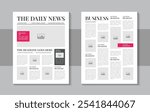 Print ready newspaper template layout design with headlines, daily advertising, Newsprint design, magazine page or Graphical layout newspaper background template
