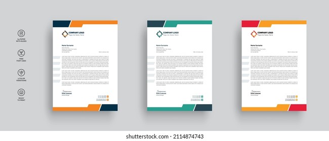 Print Ready Professional Modern business letterhead template design set