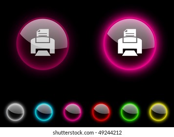 Print realistic icons. Empty buttons included.