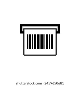 Comprobante de impresión, icono de Vector plano de comprobación de código de barras. Símbolo sólido simple aislado sobre fondo blanco. Comprobante de impresión, Plantilla de diseño de signo de verificación de código de barras para Web y elemento de interfaz de usuario móvil