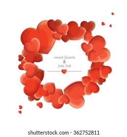 print with red hearts