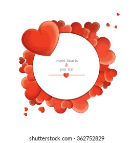 print with red hearts
