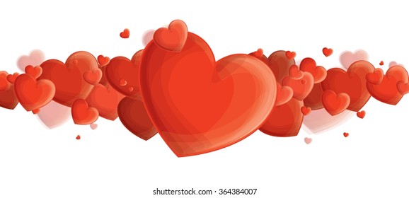 print with red hearts