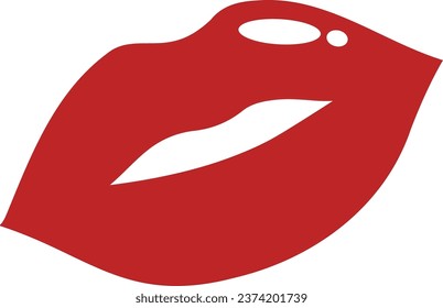 Imagen del icono de besar labios rojos. 