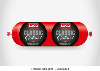 Print Salami branding and packaging design vector
