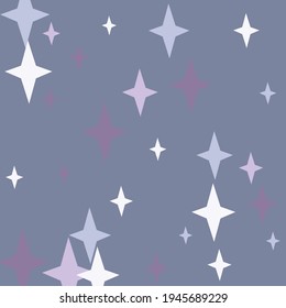 Print Santa New Year Holiday Night Background. Pastel Purple Stars Mystery White Wallpaper. Dark Color Blue Sky Violet Ornament. Magic Pink Indigo Winter Christmas Four-pointed Wallpaper.