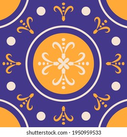 Print for a scarf, shawl, headscarf, bandana, hijab and other textiles. Simple trendy design with abstract oriental ornaments. 