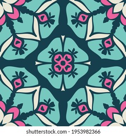 Print for a scarf, shawl, headscarf, bandana, hijab and other textiles. Simple trendy design with abstract oriental ornaments. 