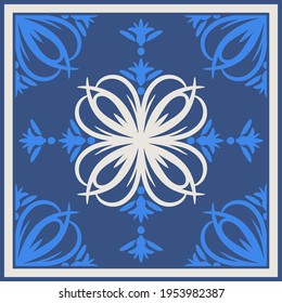 Print for a scarf, shawl, headscarf, bandana, hijab and other textiles. Simple trendy design with abstract oriental ornaments. 