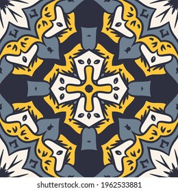 Print for a scarf, shawl, headscarf, bandana, hijab and other textiles. Simple trendy design with abstract oriental ornaments. 