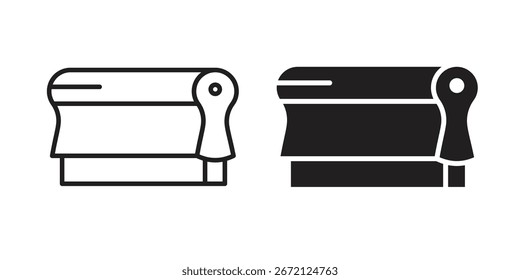 Icono de la pantalla de impresión Vector blanco y negro Gráfico