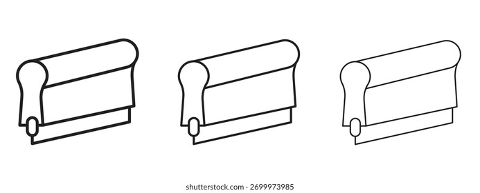 Signo de estilo lineal del icono de la pantalla de impresión para el concepto y el Diseño web móviles.