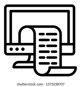 Print screen icon. Outline print screen vector icon for web design isolated on white background