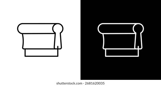 Icono de pantalla de impresión símbolo de línea delgada sobre fondo blanco. Ilustración vectorial de trazo editable