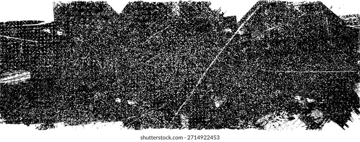 Pantalla de impresión .Stamp Texture . Fondo del Grunge de la angustia . Rasguño, grano, ruido, sello de grano . Negro Spray Blot de tinta. Coloque la textura sobre cualquier objeto a Create Grungy Efecto. Vector abstracto.