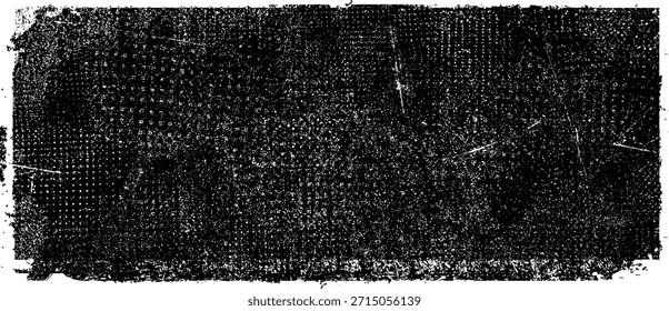 Pantalla de impresión .Stamp Texture . Fondo del Grunge de la angustia . Rasguño, grano, ruido, sello de grano . Negro Spray Blot de tinta. Coloque la textura sobre cualquier objeto a Create Grungy Efecto. Vector abstracto.

