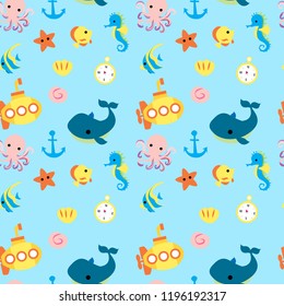 print sea pattern seamless vector 