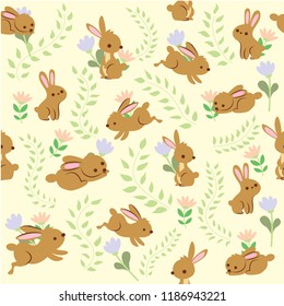 print seamless pattern rabbit