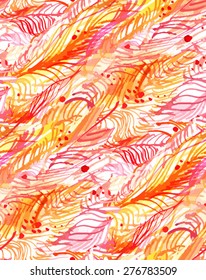 print/ seamless pattern with a red and orange lines spots and dots