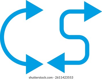 Print Semicircular curved thin long double ended arrow.vector arrow.