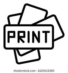 Print service icon. Outline Print service vector icon for web design isolated on white background
