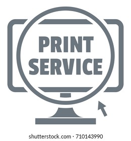 Print service logo. Simple illustration of print service vector logo for web design isolated on white background