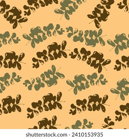 The print of the sheet. A hand-made print on paper. A paint impression, a stamp. Isolated. Vector illustration