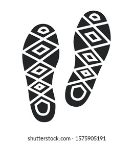 Print of shoe vector icon.Black vector icon isolated on white background print of shoe .