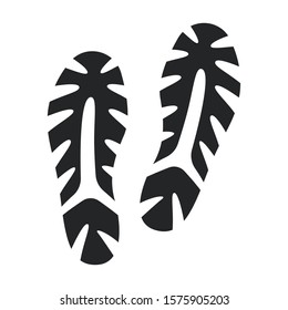 Print of shoe vector icon.Black vector icon isolated on white background print of shoe .