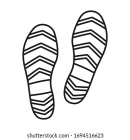 Drucken Sie die Vektorillustration des Schuhs Symbol.Umrisssymbol der Vektorillustration einzeln auf weißem Hintergrund.