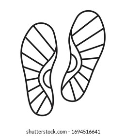 Print of shoe vector icon.Outline vector icon isolated on white background print of shoe .