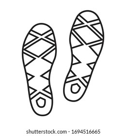 Drucken Sie die Vektorillustration des Schuhs Symbol.Umrisssymbol der Vektorillustration einzeln auf weißem Hintergrund.