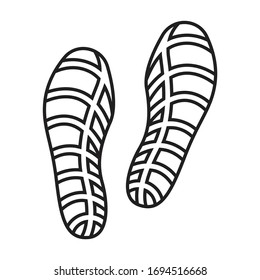 Impresión del icono del vector del zapato.Icono del vector de contorno aislado en la impresión de fondo blanco del zapato.