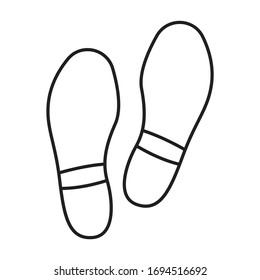 Print of shoe vector icon.Outline vector icon isolated on white background print of shoe .