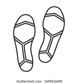Impresión del icono del vector del zapato.Icono del vector de contorno aislado en la impresión de fondo blanco del zapato.