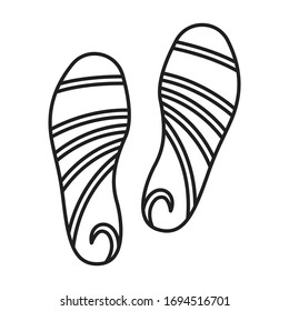 Print of shoe vector icon.Outline vector icon isolated on white background print of shoe .