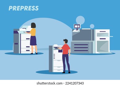 Print shop services 2d vector illustration concept for banner, website, illustration, landing page, flyer, etc.